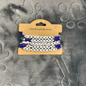 Handmade Canucks stretchy bracelets - pick 5